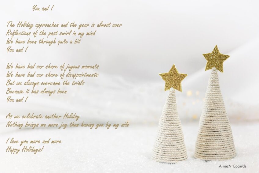 You and I Holiday Greeting Ecard