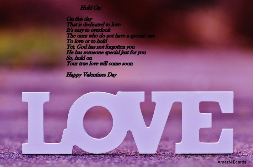 Hold On Valentines Ecard for Singles